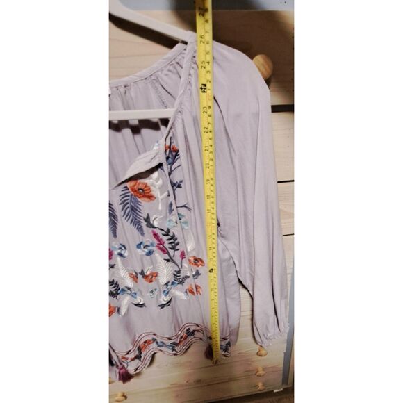 Jodifl Embroidered Mauve Boho Peasant Top – Size Medium - Picture 3 of 7